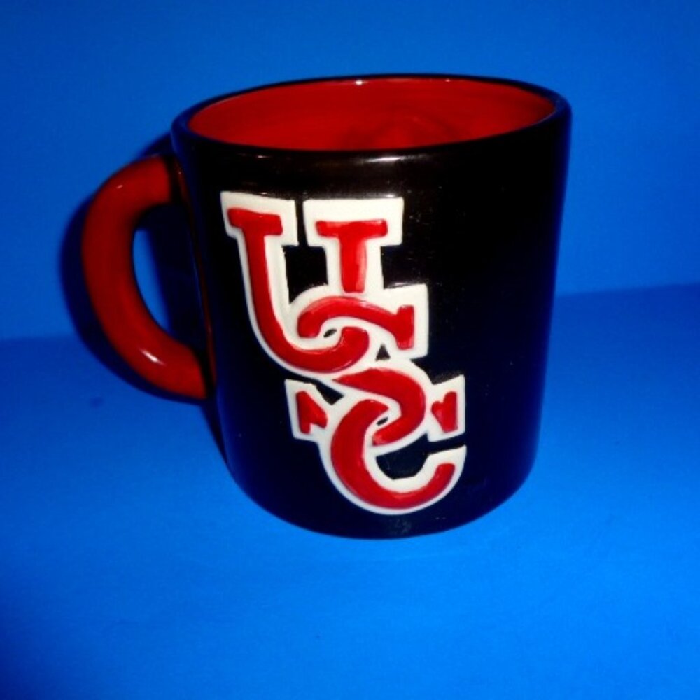 Official U.S.C. Ceramic Coffee Cup, 4" Tall hand Painted, New